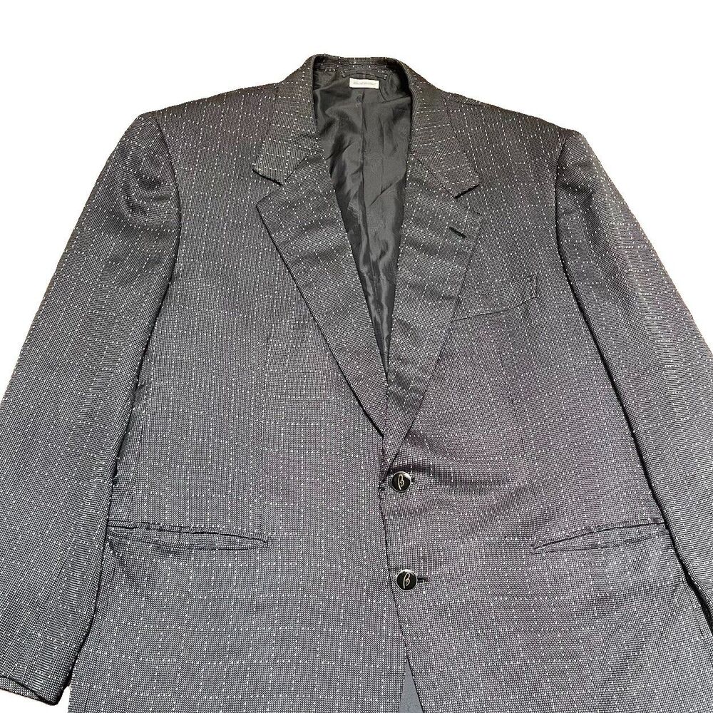 VTG BRIONI Augusto 100% Silk Blazer Jacket Sz 46 R Grey Luxury Tweed Sport Coat